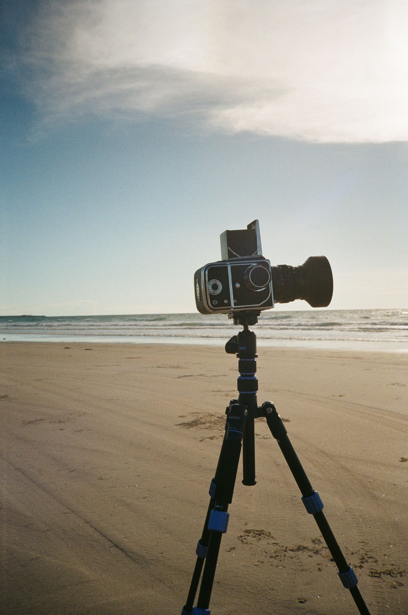 Salyut-C on tripod on beach (Pic: Jayden Guthrie)