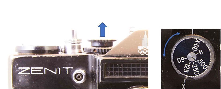 Shutter button of Zenit-EM (Pic: Hubregt Visser)