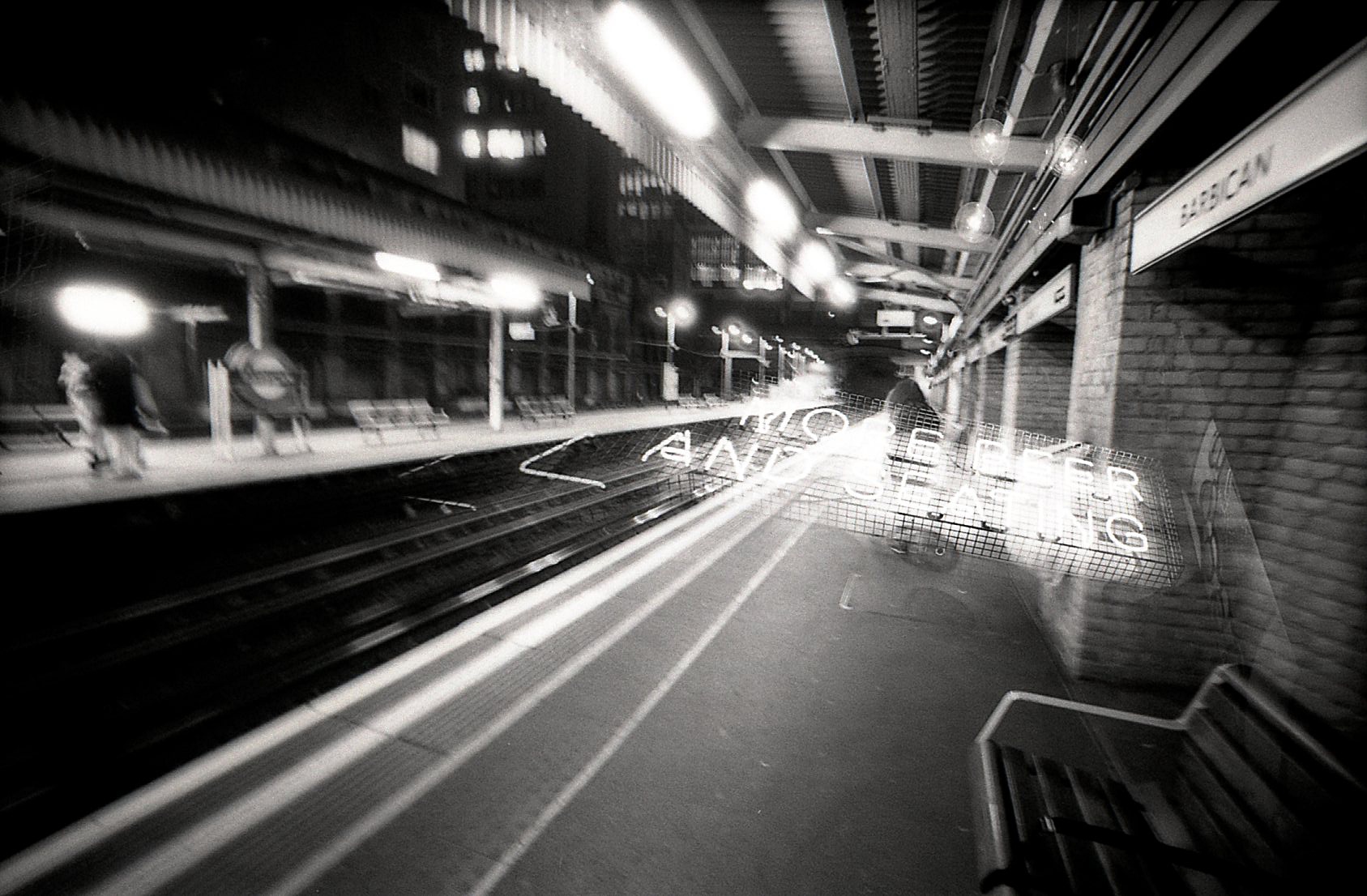Barbican Station double exposure (Pic: Caroline Mills)
