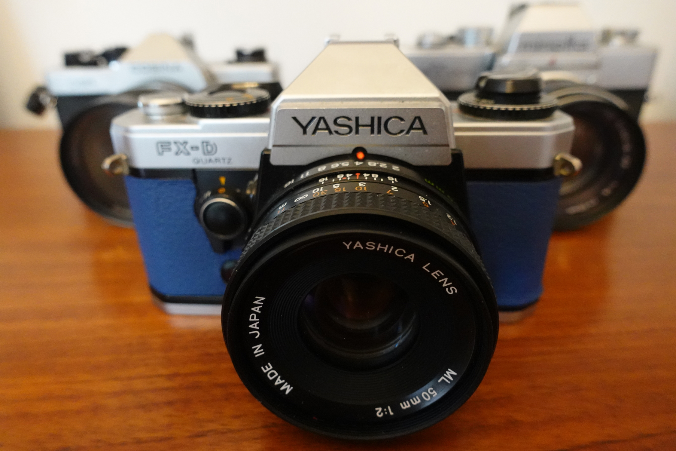 Yashica FX-D and other cameras (Pic: Stephen Dowling)