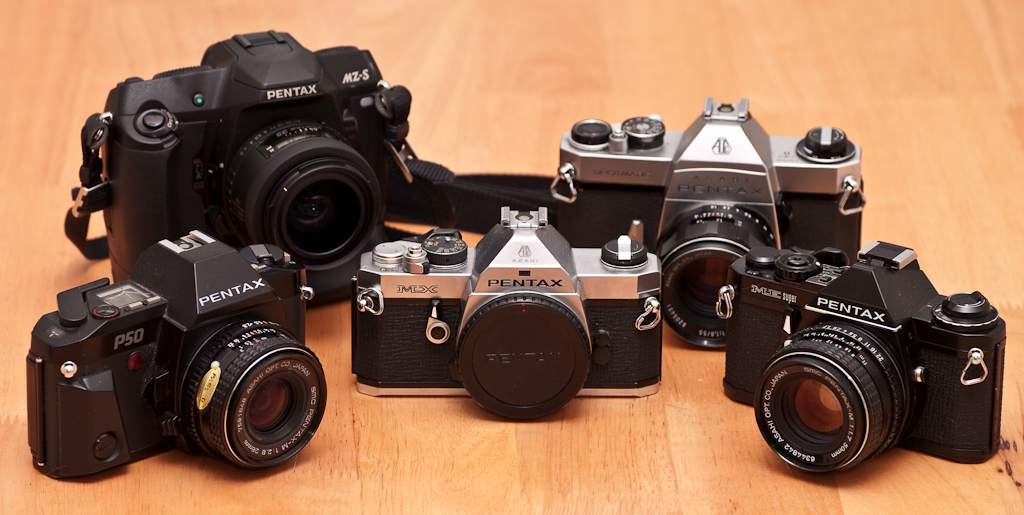 Group of Pentax film cameras (Pic: Thomas Backa/Flickr)