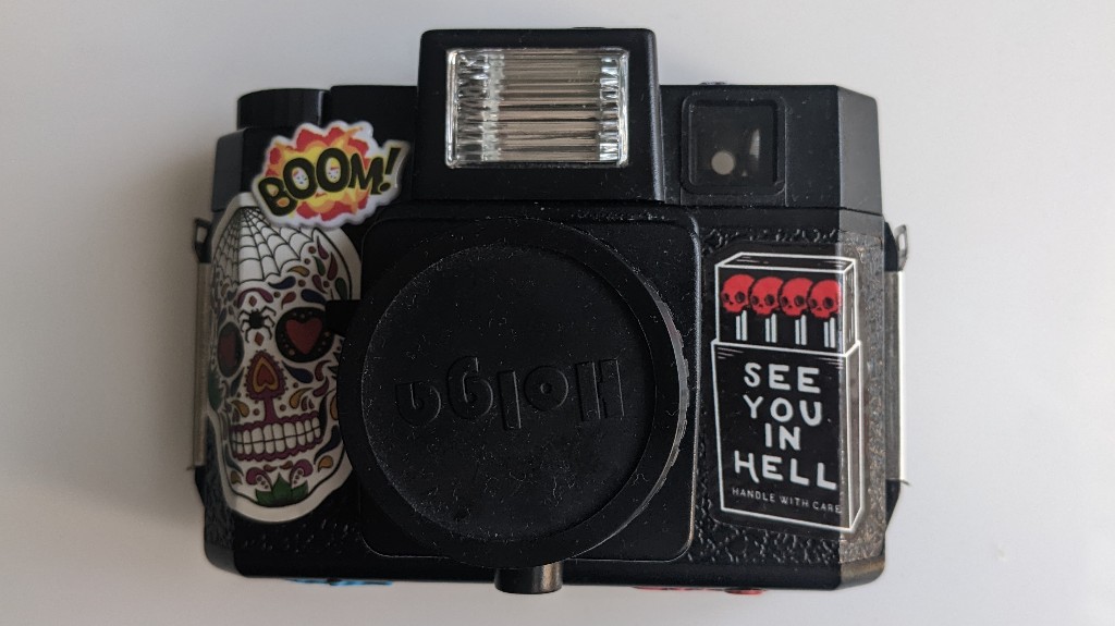 Holga 120 covered in stickers (pic: George Griffin)