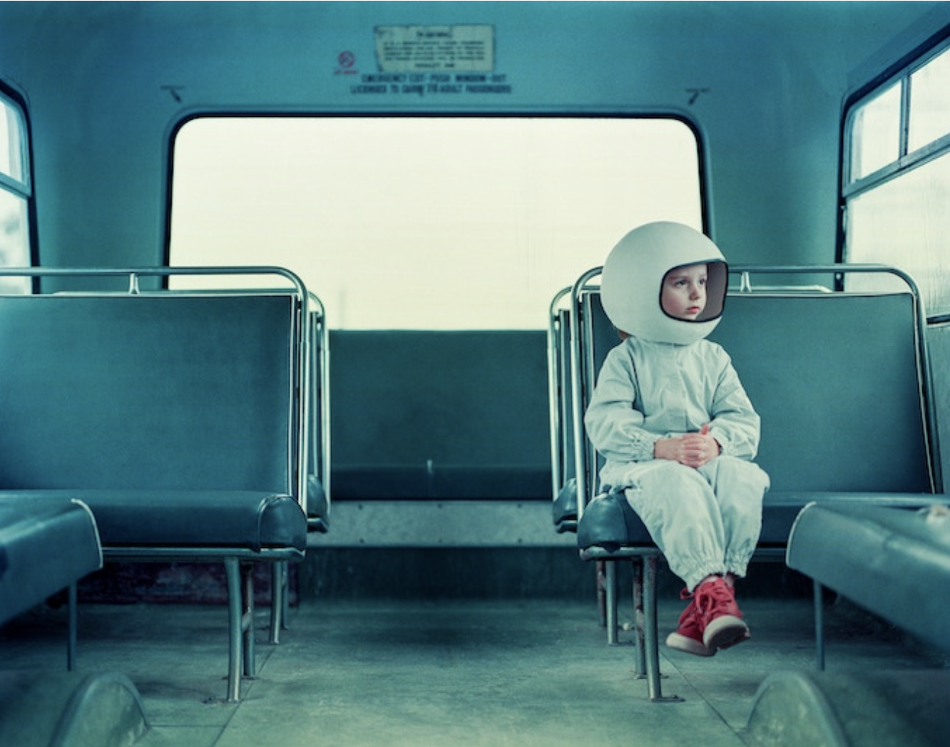 Girl in spacesuit in bus (Pic: Andrew Rovenko)